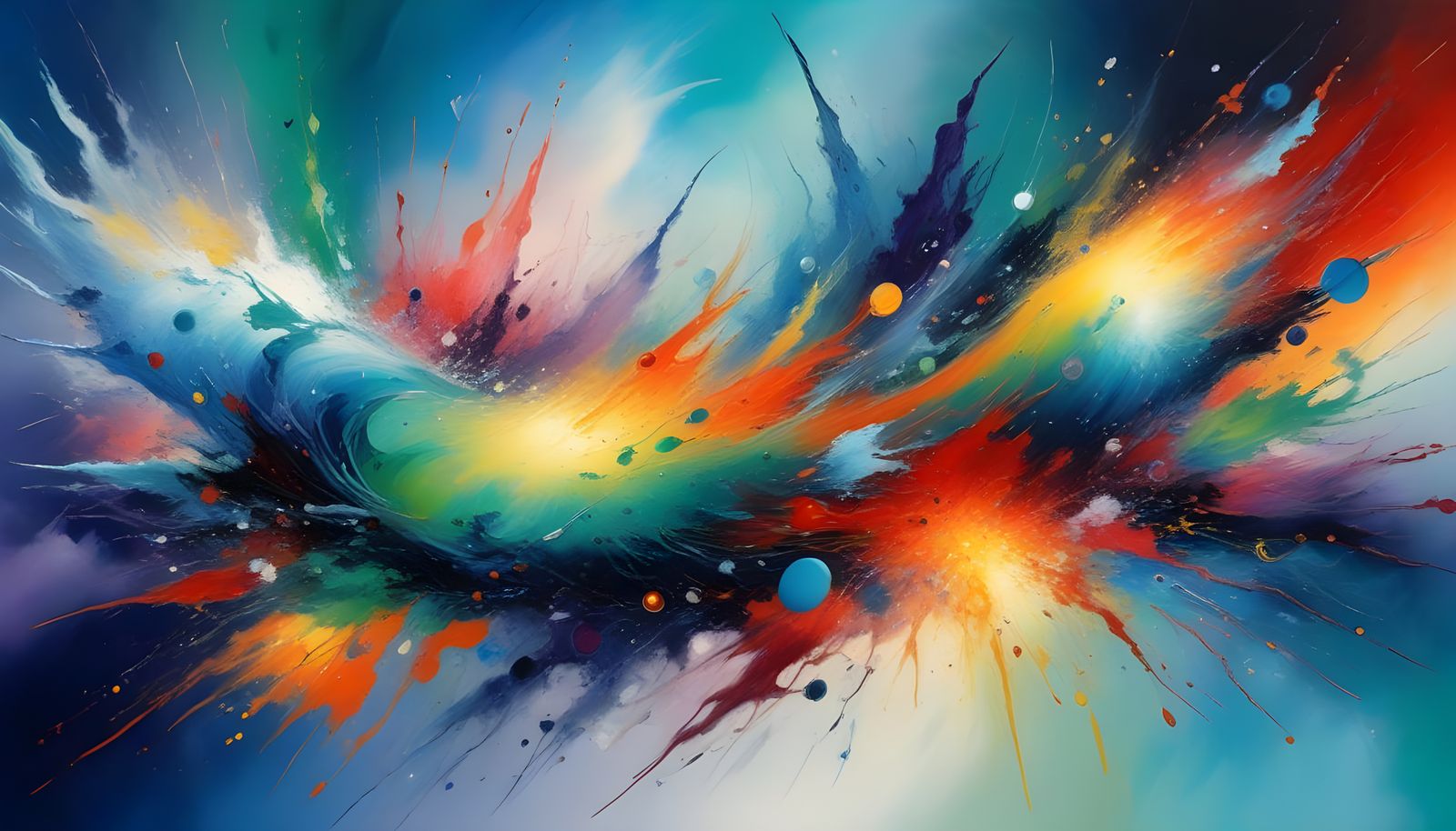 Stunning Cosmic Vortex in Vibrant Impasto Oil Painting
