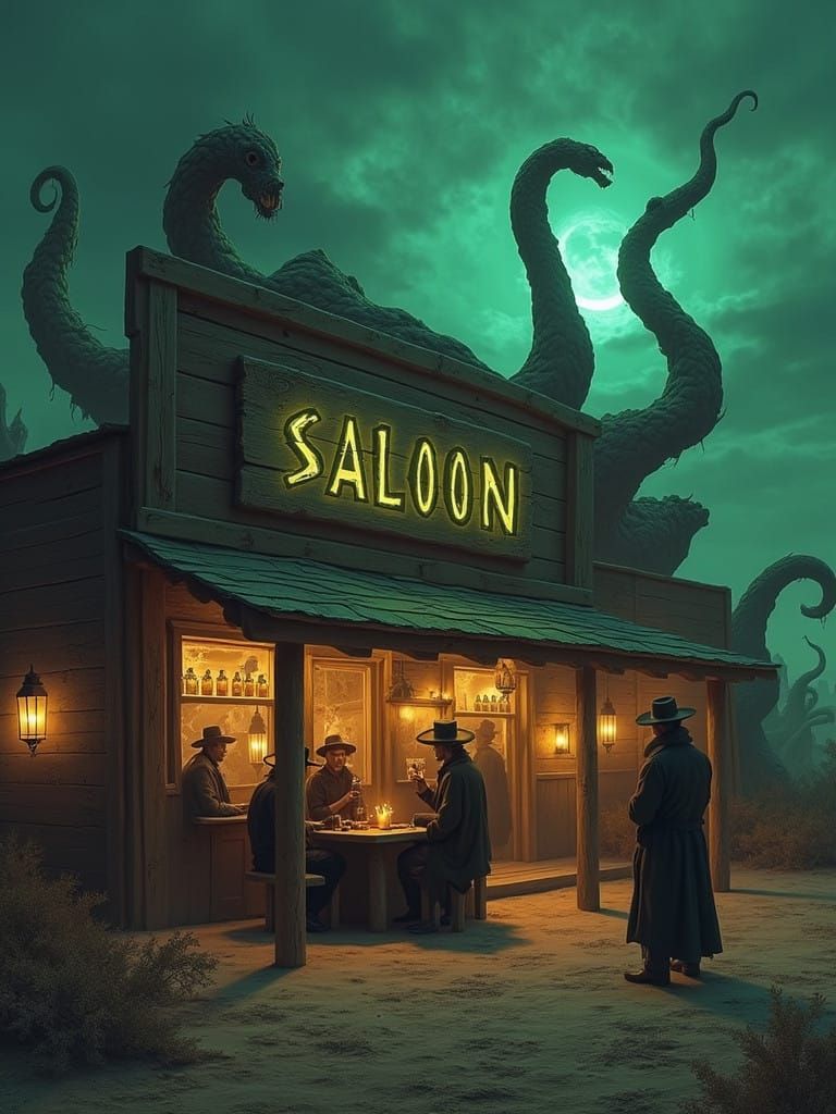 Cosmic Horror Saloon in the Desert Expanse