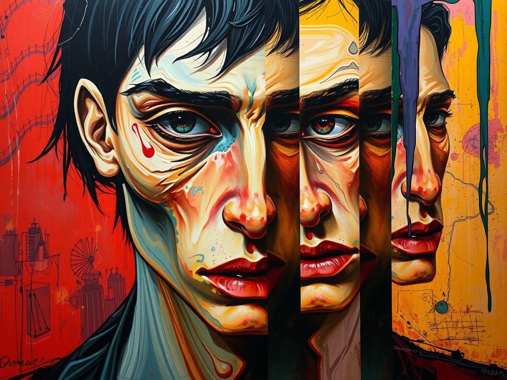 Distorted Portrait in Expressionist Style