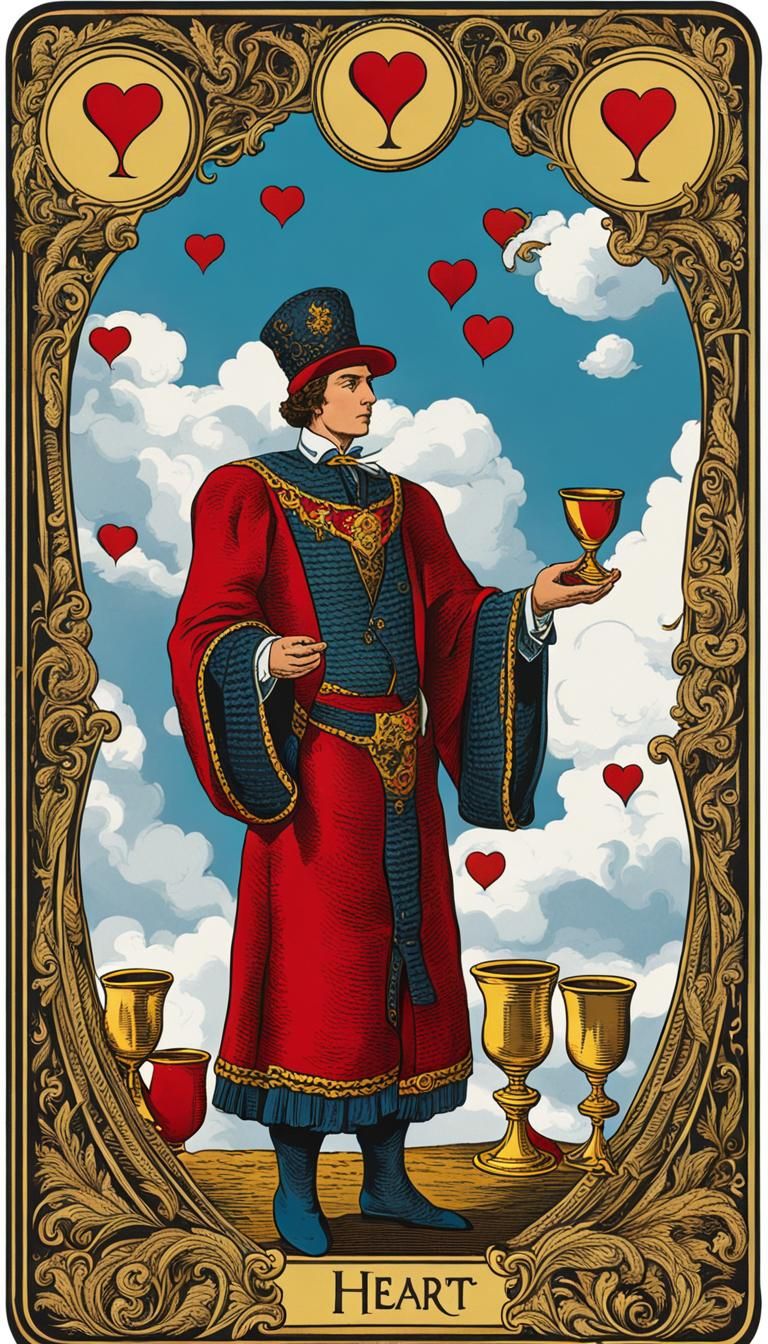 Tarot Card Seven of Hearts: Golden Cups