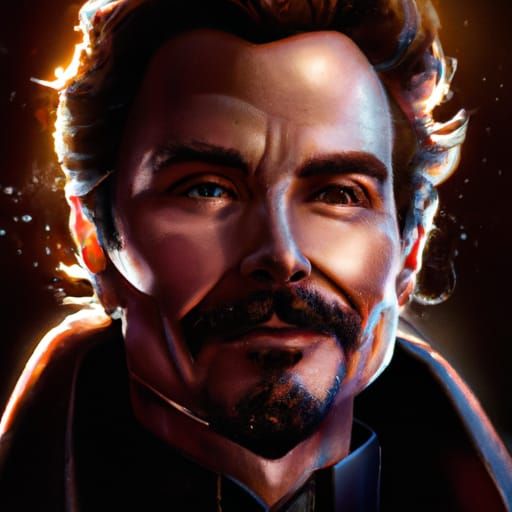 Tony Stark Portrait in Hyperdetailed Digital Art Style