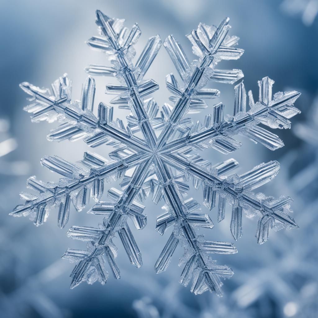 Intricate Snowflake Macro Photograph