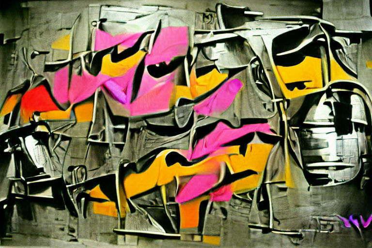 Futuristic Graffiti Art in Urban Setting