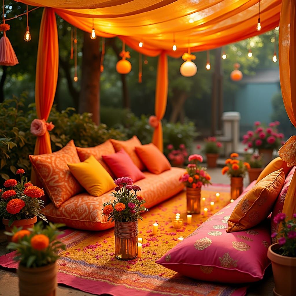 Festive Haldi Ceremony Decor with DIY Elements
