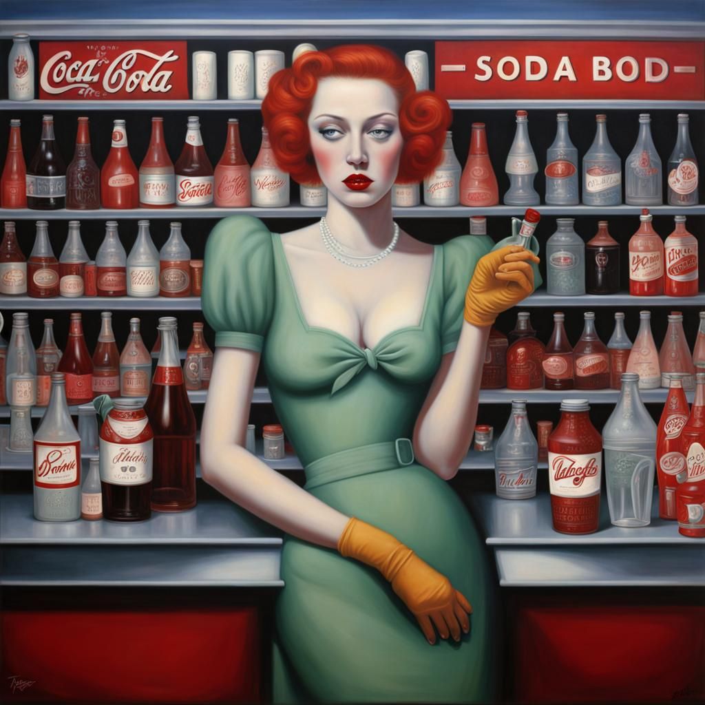 Soda Counter Beauty in Troy Brooks Style