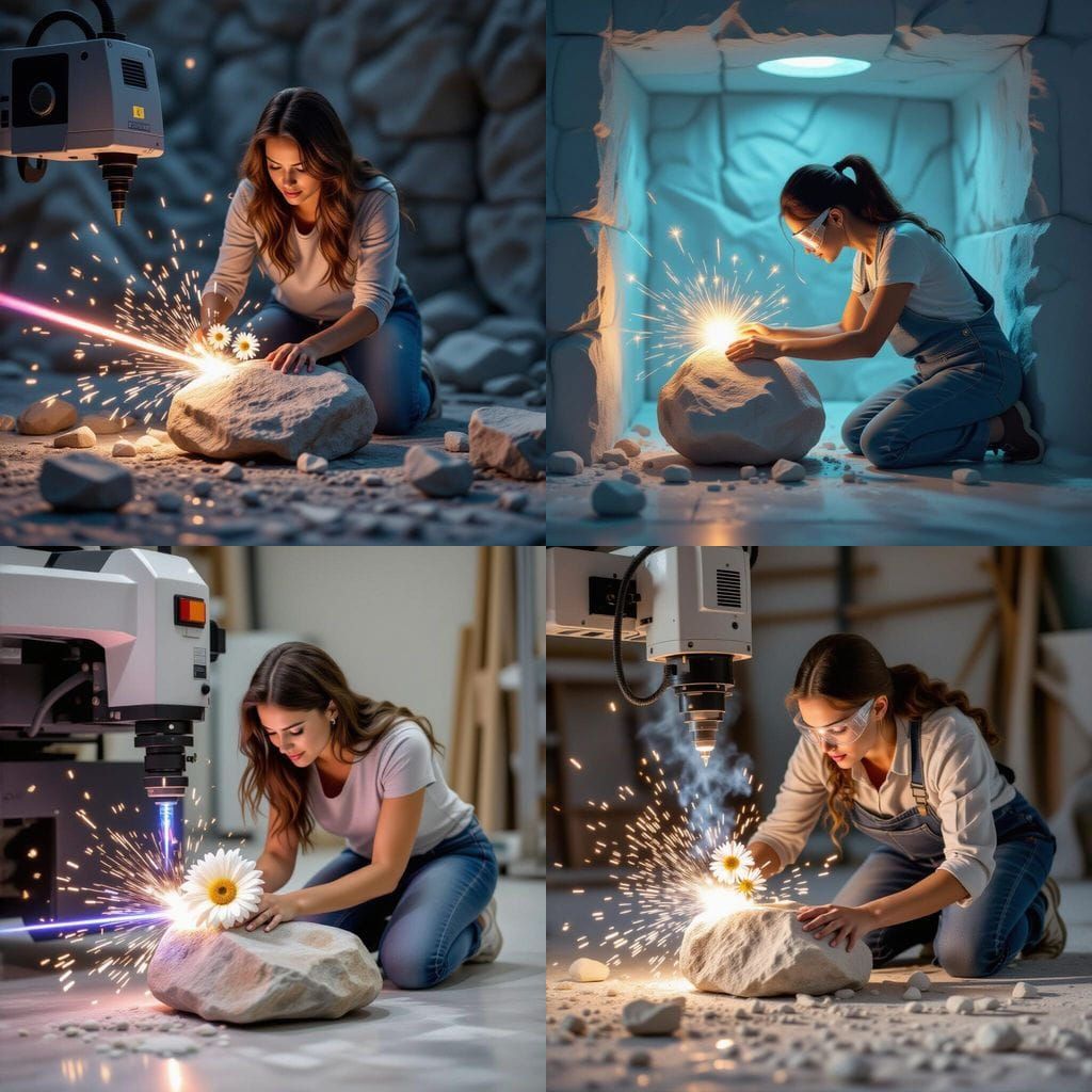 Goddess Transformation After Laser Stone Cutting