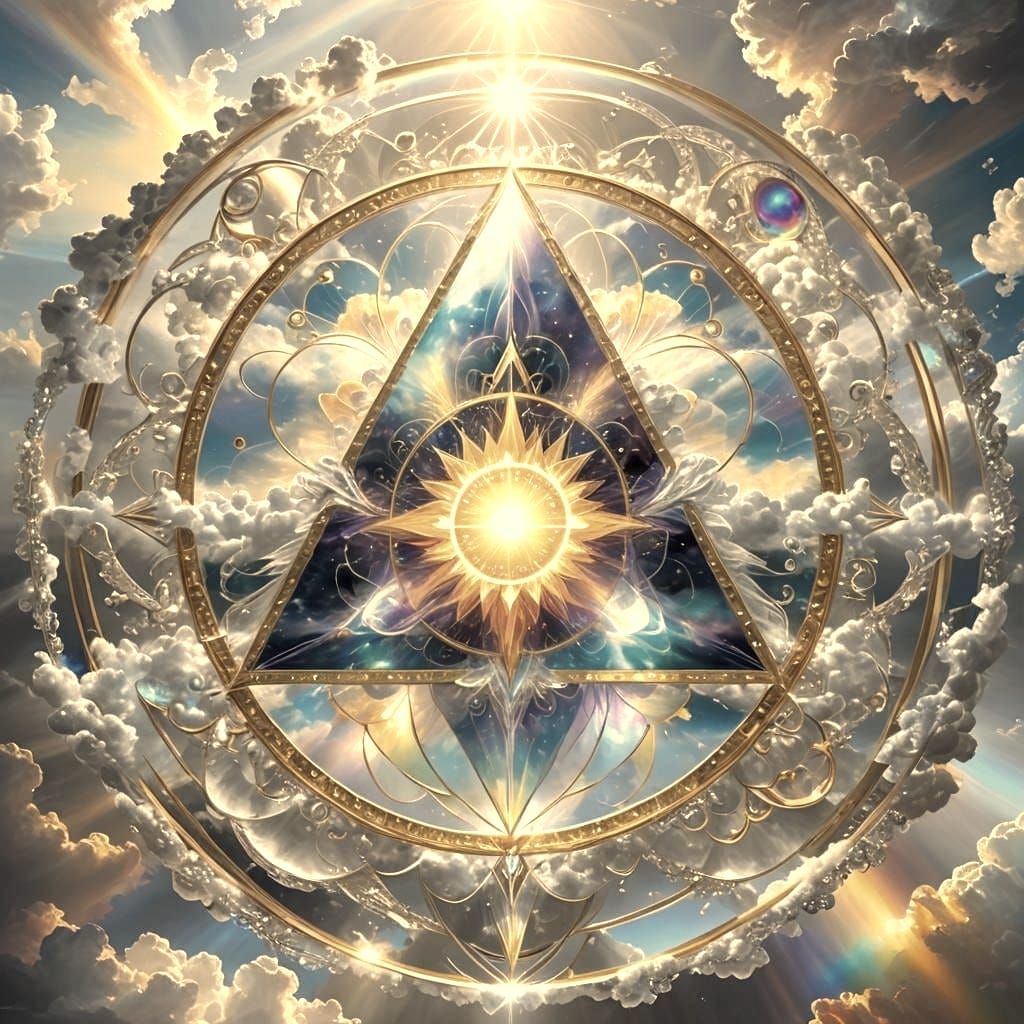 Opalescent Sky Spell Circles with Glowing Energy