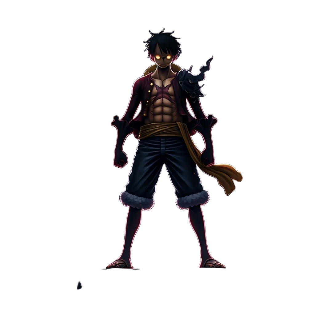 Luffy's Darker Side in Epic Fantasy Art