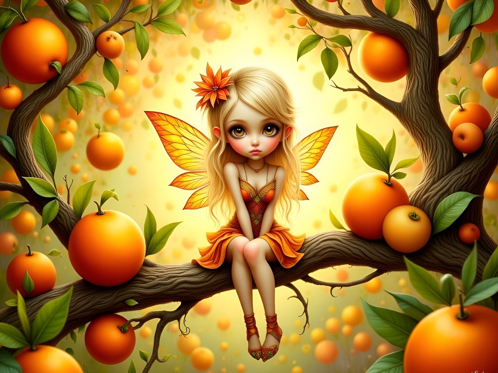 Fairy Tale on a Citrus Branch