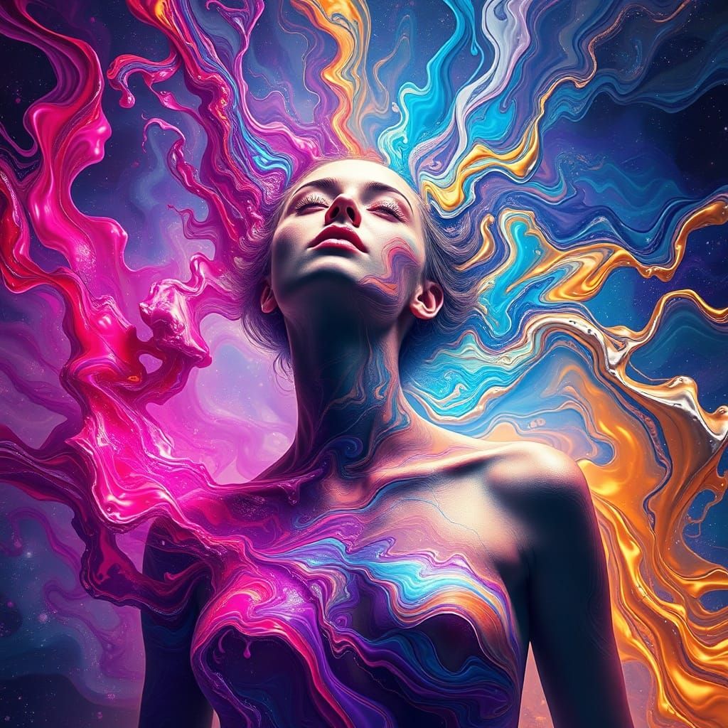 Living Canvas of Artistic Energy in Surreal Style