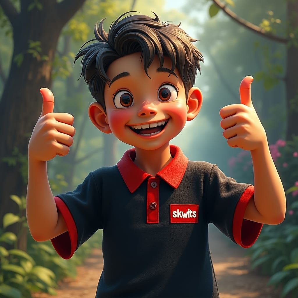 Enthusiastic Boy in Fantasy Matte Painting
