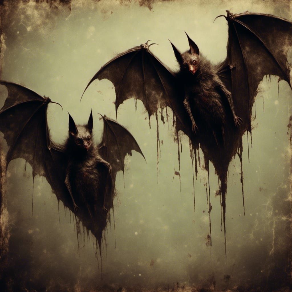 Aggressive Bats in Macabre Style at Night