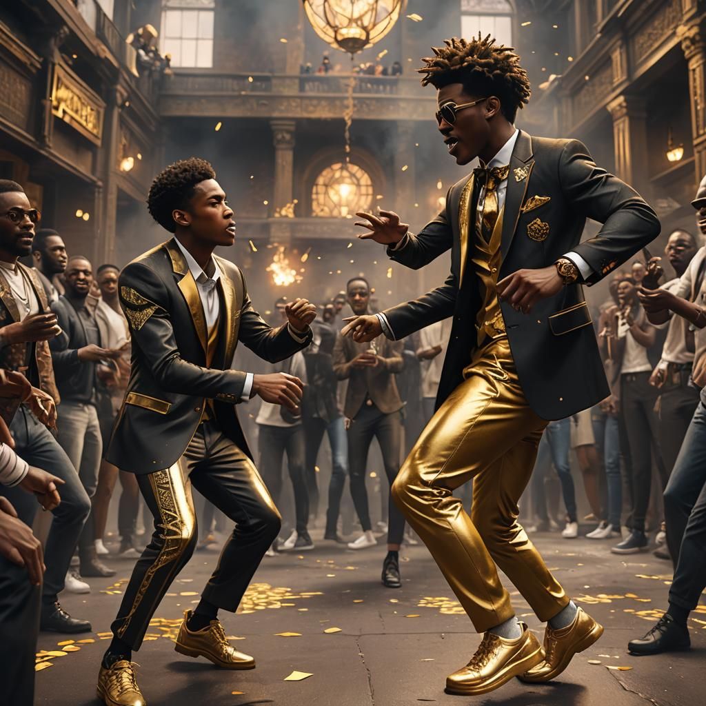 Teenager Rap Battle in Detailed Matte Painting Style