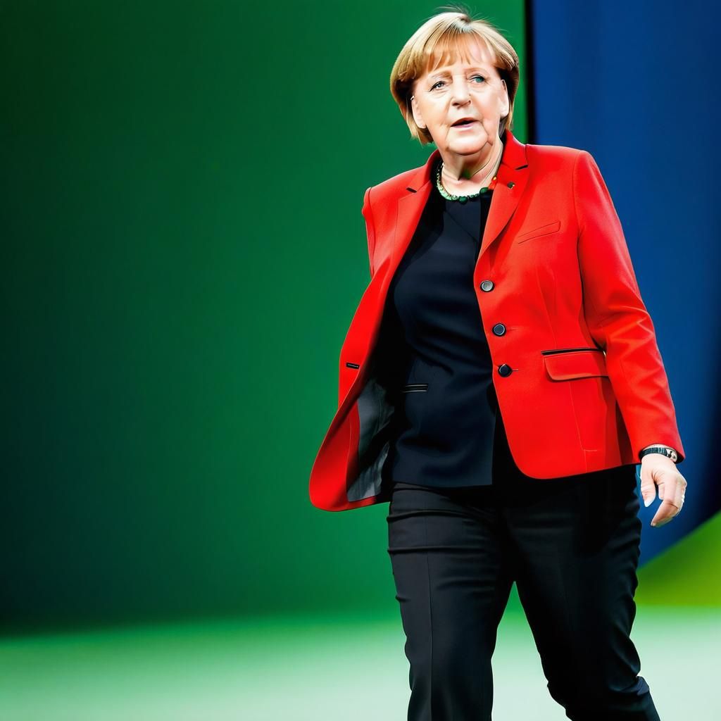 Angela Merkel Doing the Merkel-Raute Hand Gesture