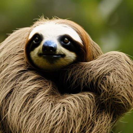 Serene Sloth Portrait in Natural Habitat