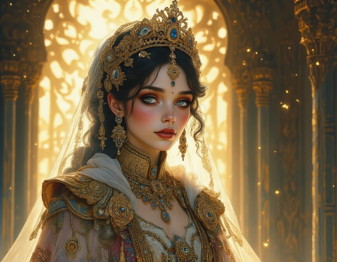 Princess Iikhy in Hyperrealistic Watercolour Style