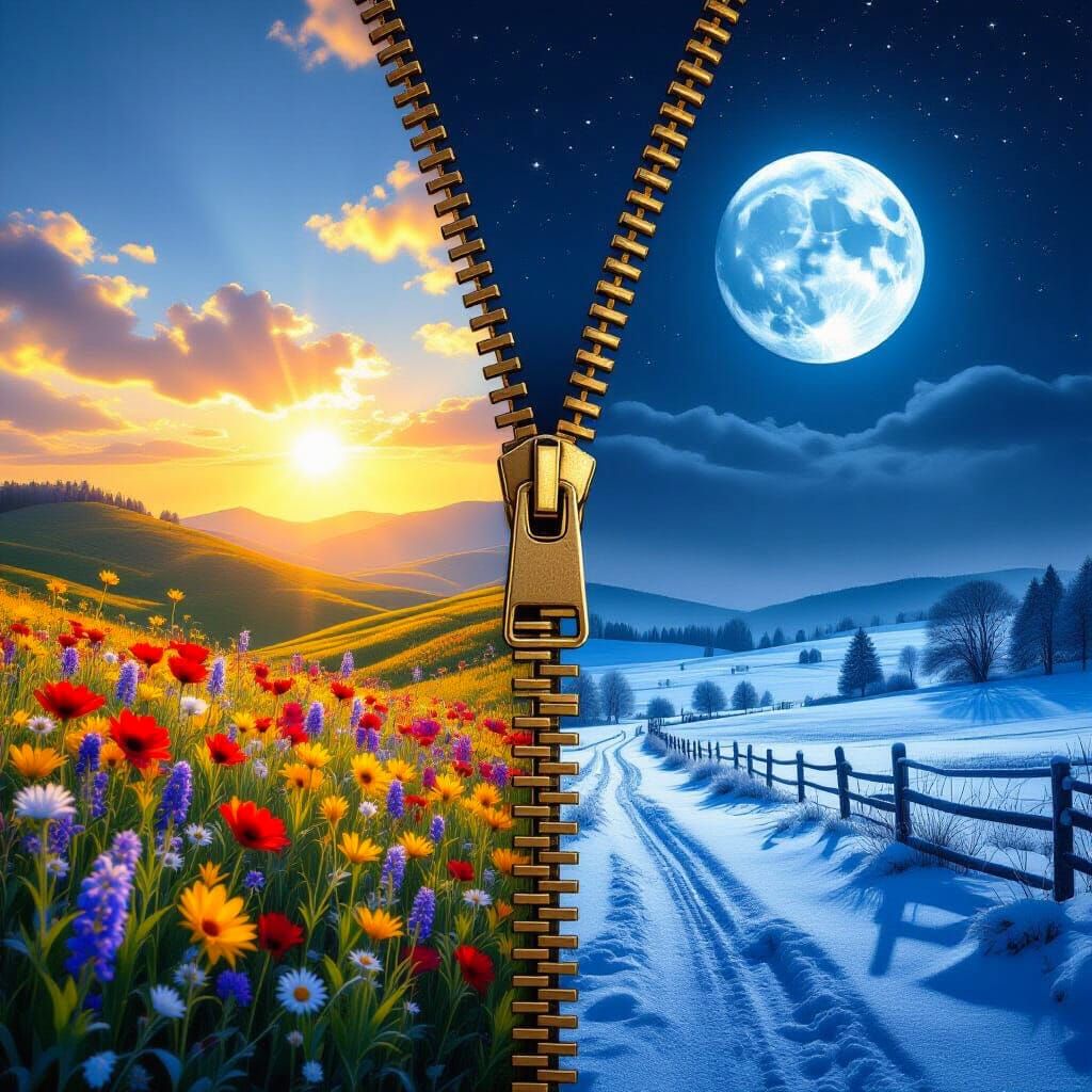 Day and Night Divide in Digital Art