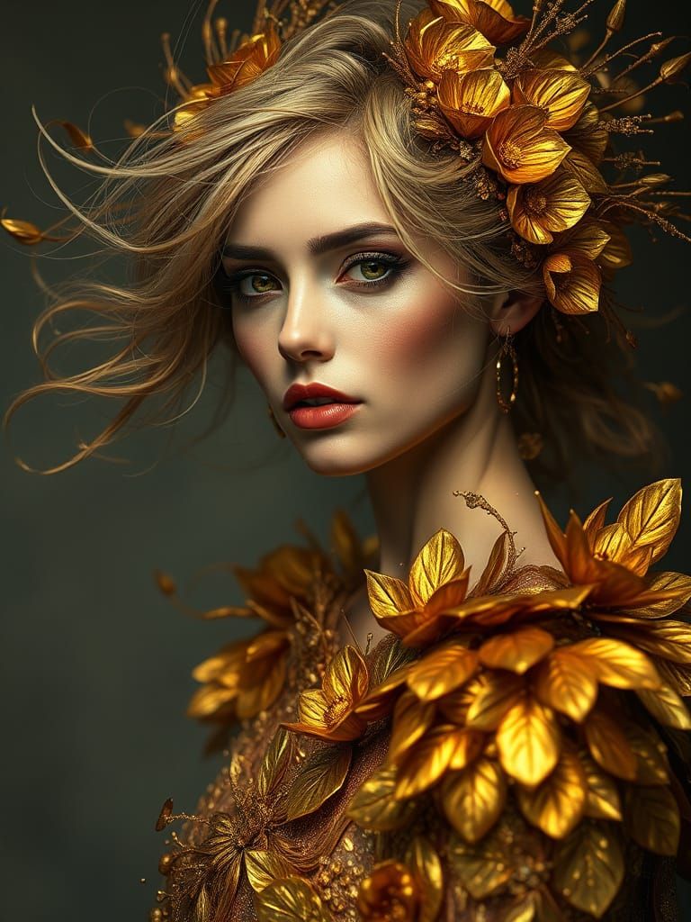 Golden Goddess in Dystopian Splendor