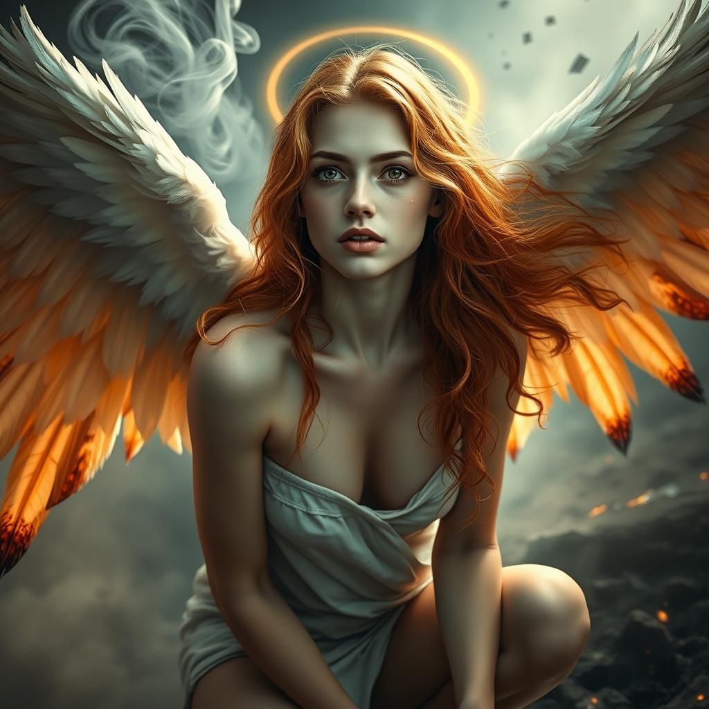 Haunting Portrait of Lilith, the Fallen Angel