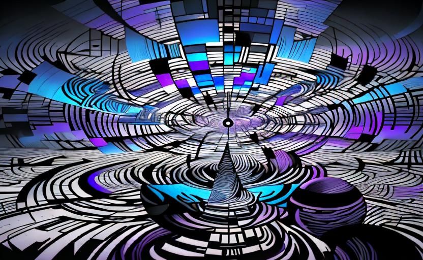 River of Time in Kandinsky-Inspired Abstract Expressionism