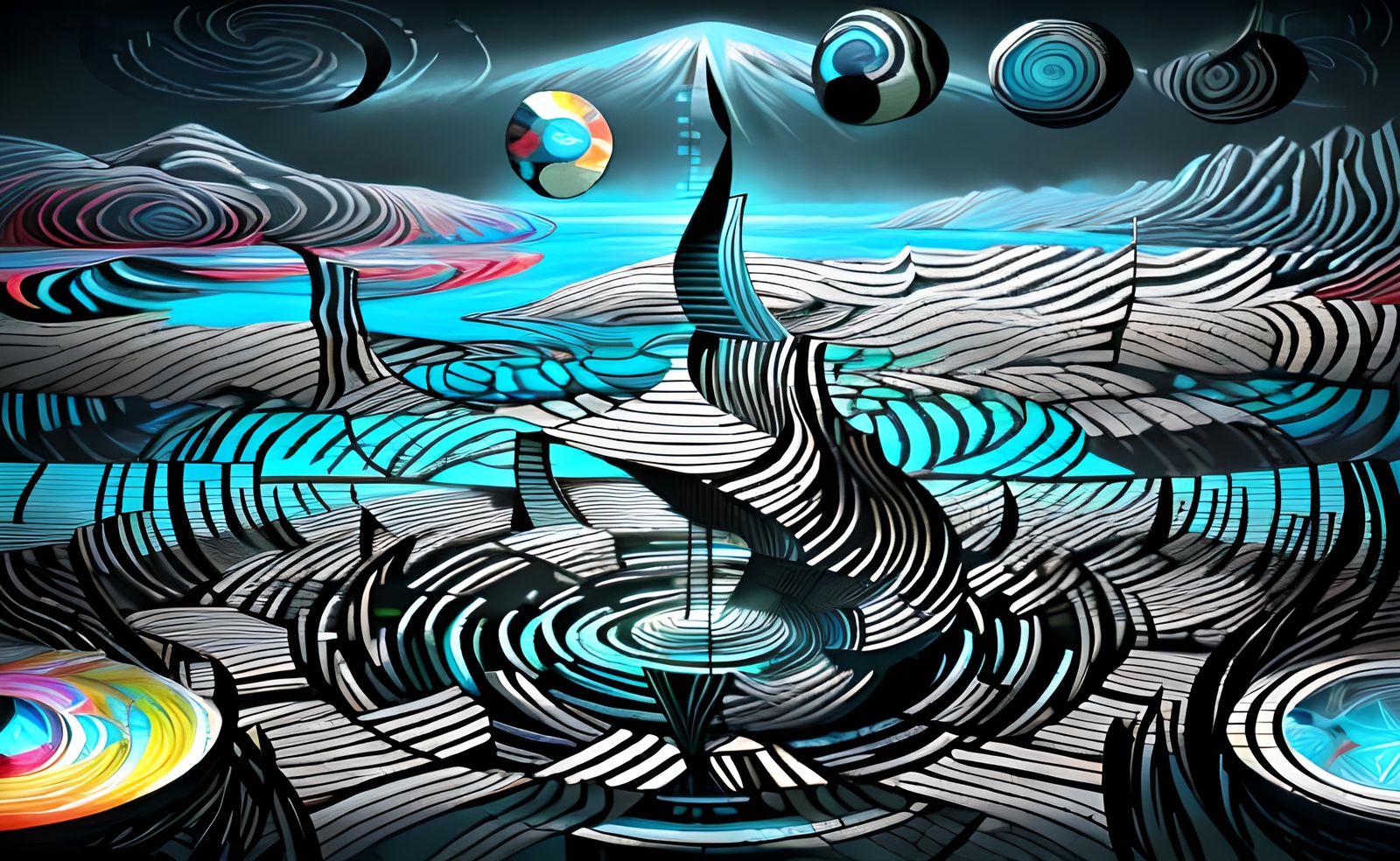 Abstract Graphic Score Depicting the Flow of Time