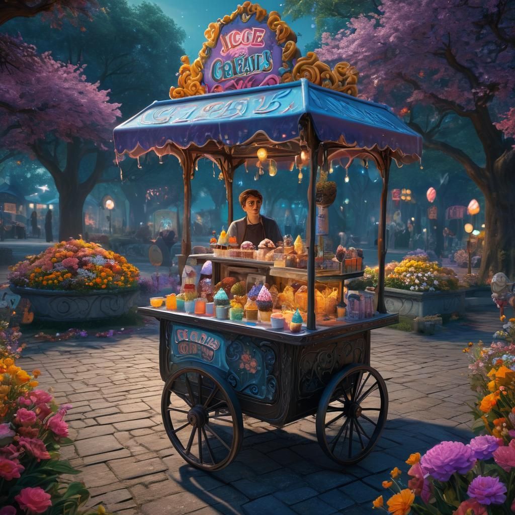 Mystical Park: Ice Cream Salesperson, Fantasy Concept Art