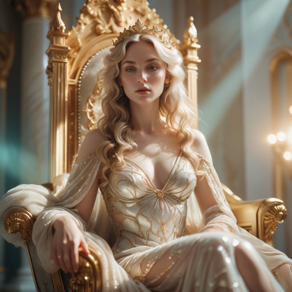 Aphrodite on a Throne in Surrealist Style