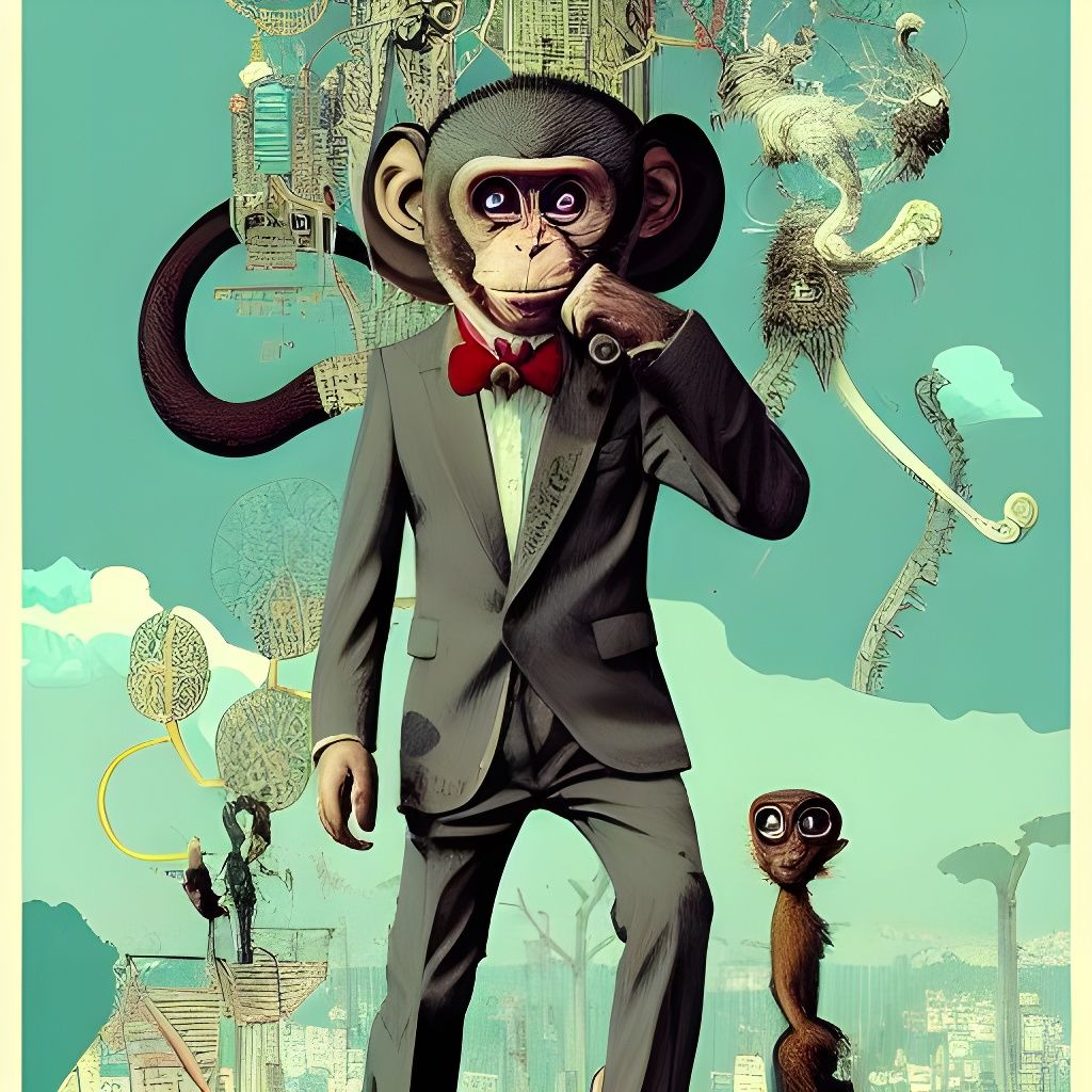 Anthro Monkey Character as Matte Painting