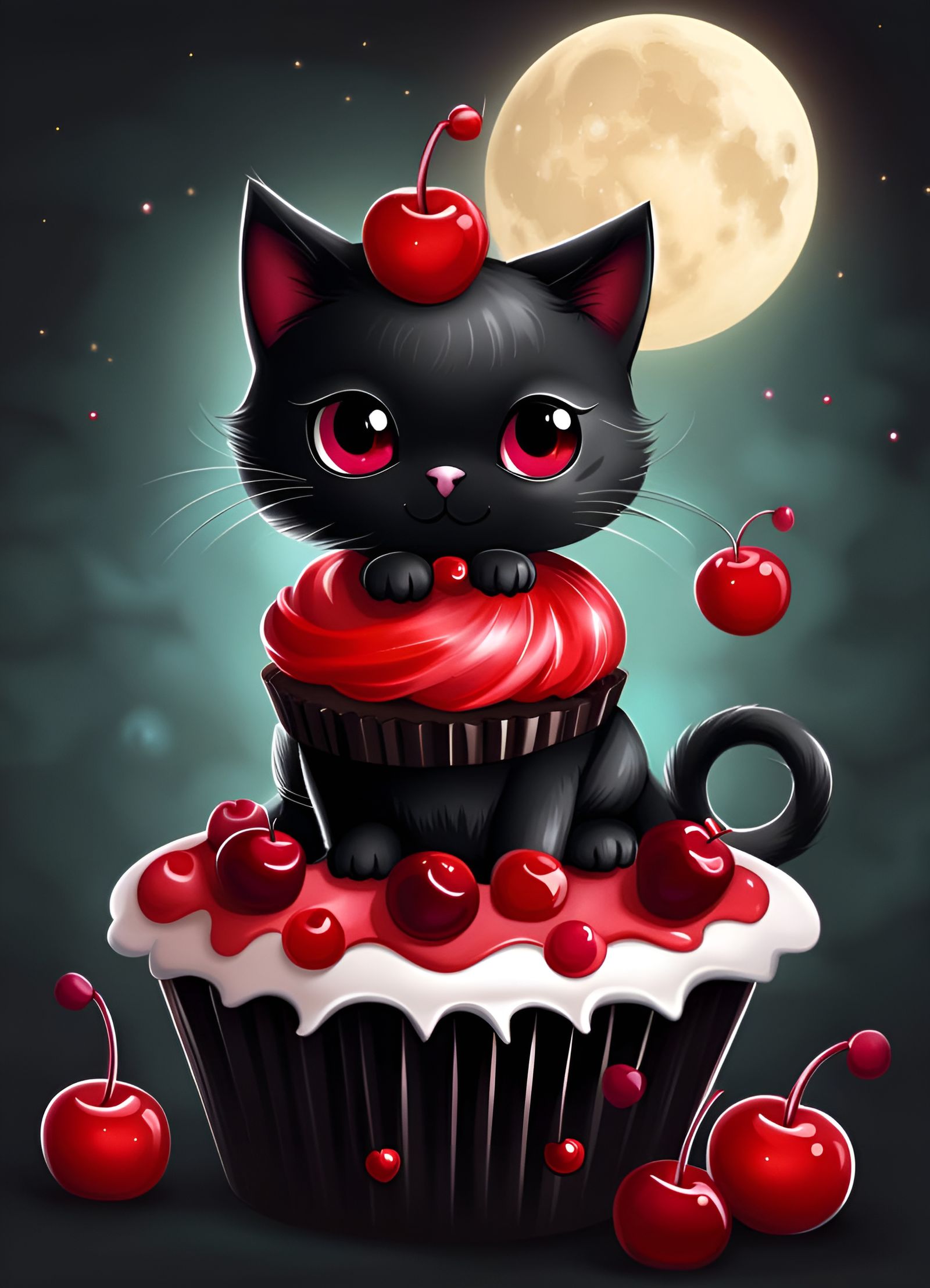 Gothic cat cake