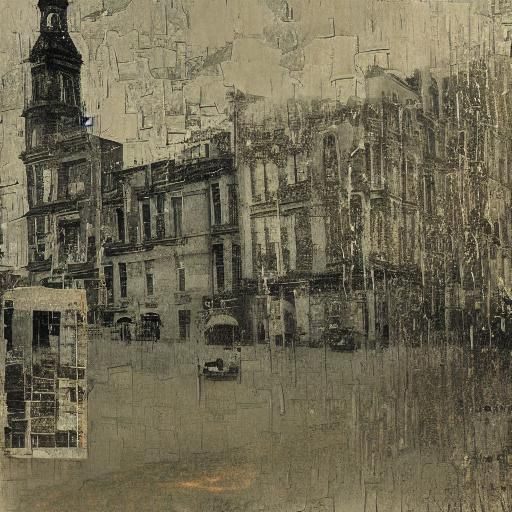 City in the rain