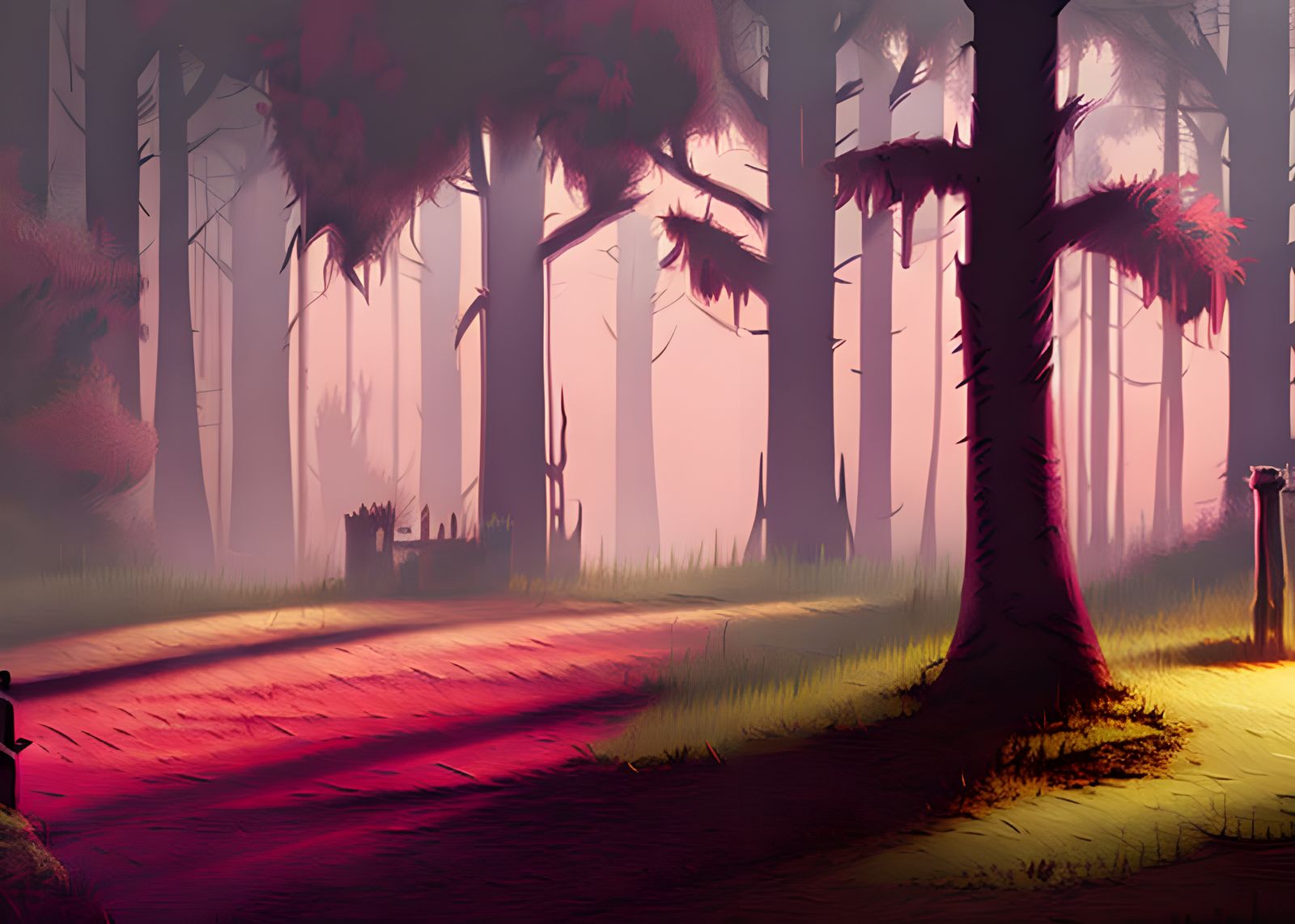 Lonely Ghost in Forest: Halloween Matte Painting