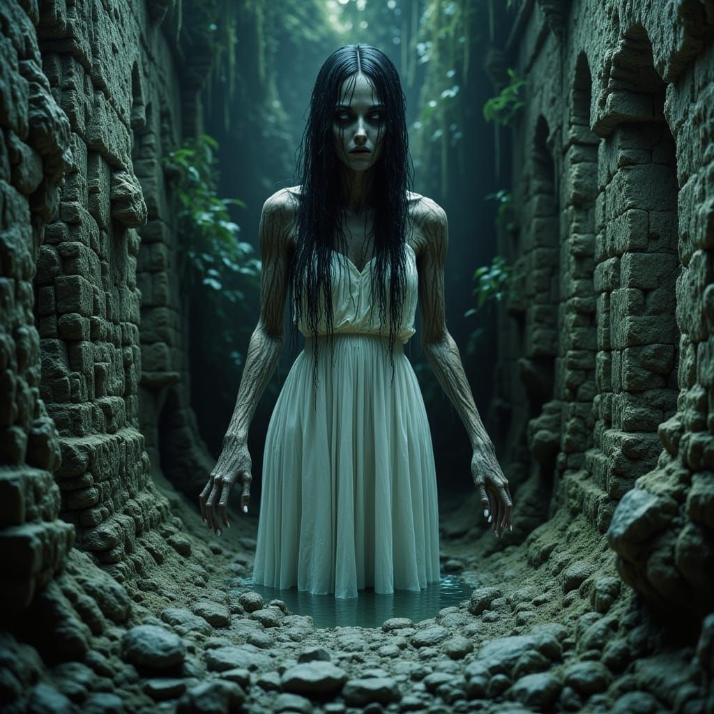 Ethereal Vengeful Spirit Emerges from Ancient Well in Haunti...