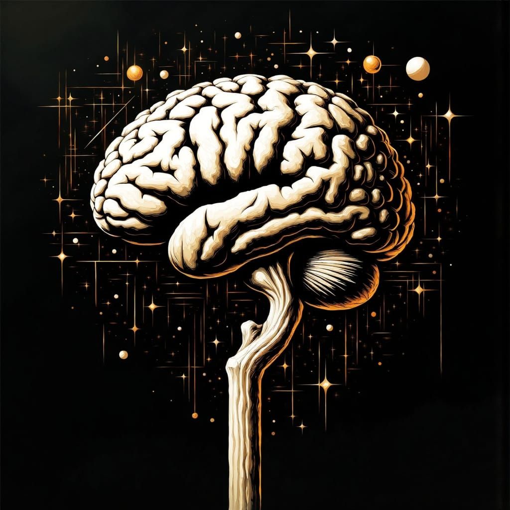 Brain Transforms Into Labyrinth: Surreal Monochrome Art with...