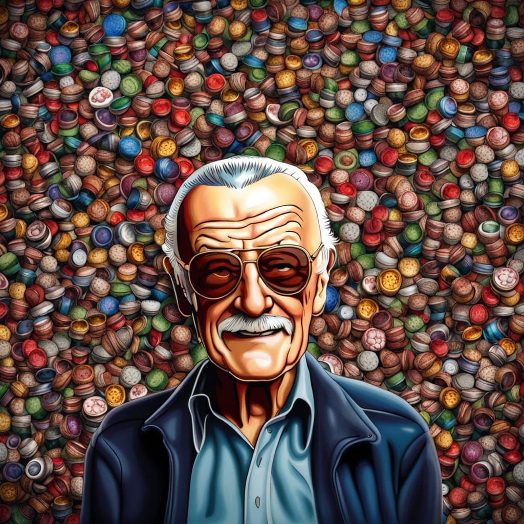 Stan Lee Portrait Made of Recycled Materials
