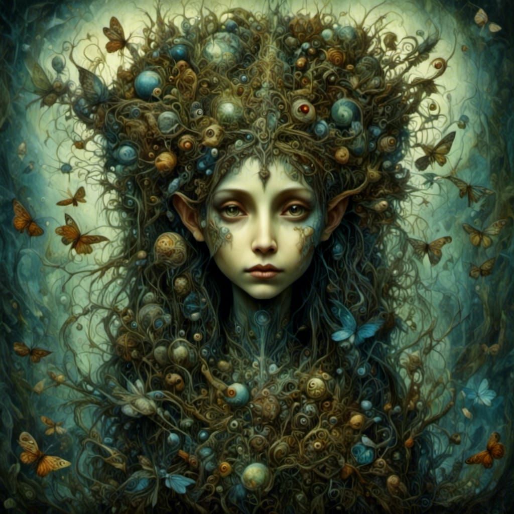 Ethereal Petrichor in Dark Whimsical Style