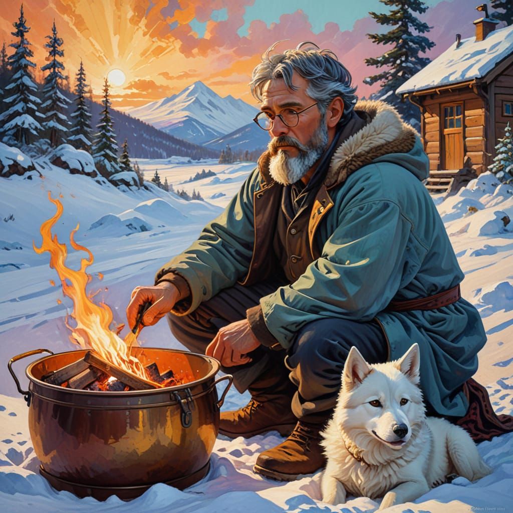 Winter Wonderland Scene in Lapland Style