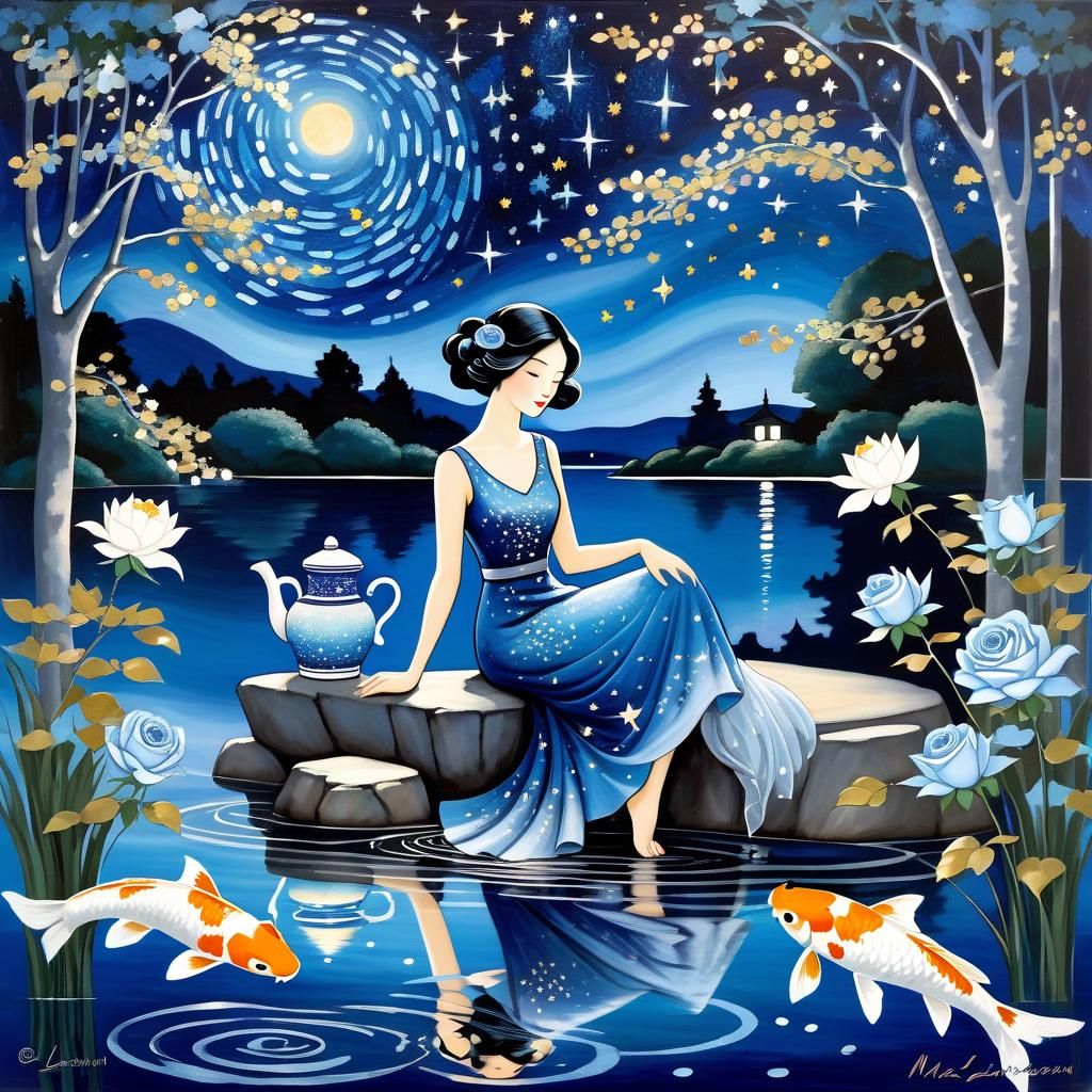 Piscean Lady by Starry Lake as Ink Art