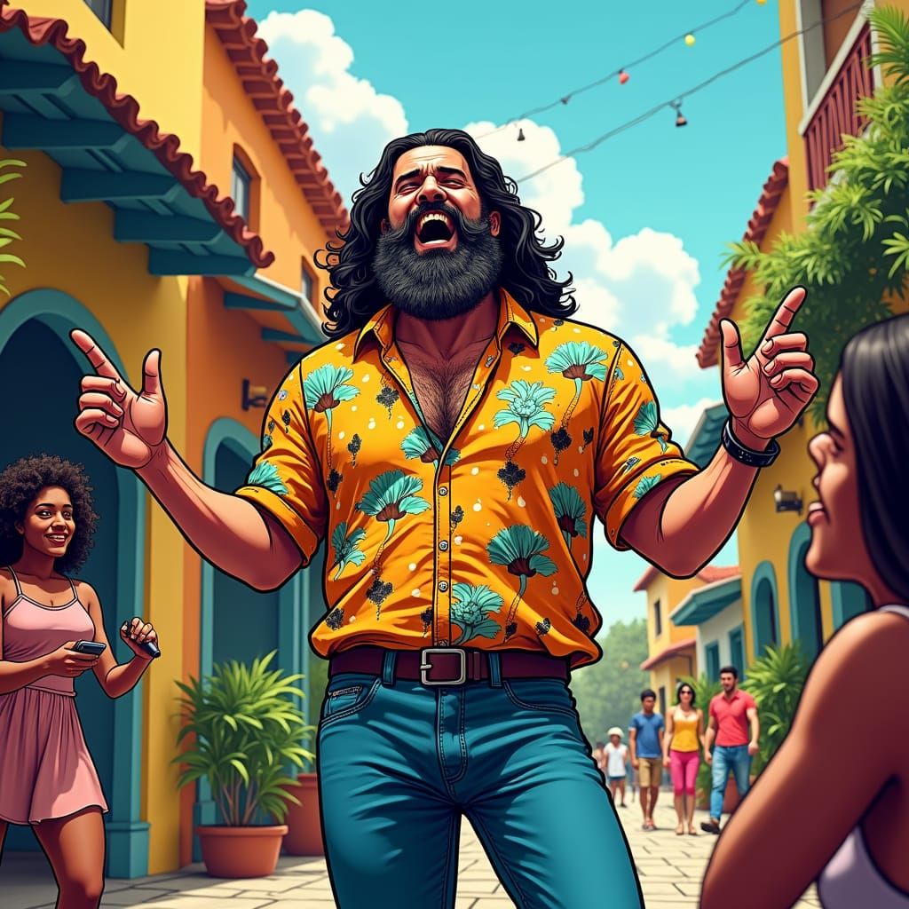 Colombian Karaoke Class Led by Charismatic Teacher