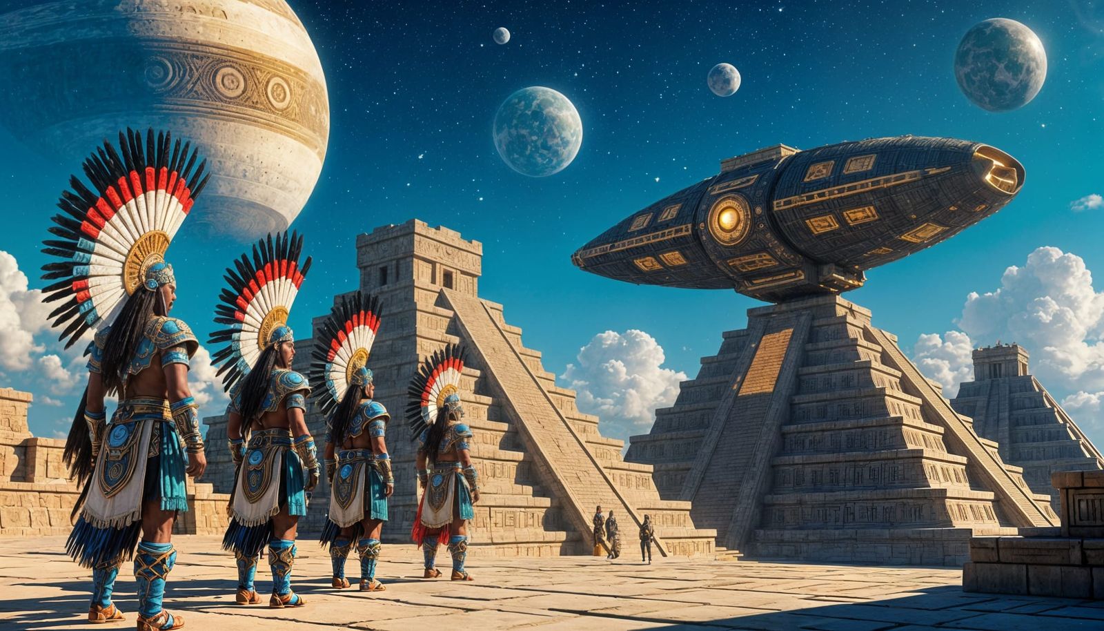 Aztec Warriors Embark on Interstellar Journey