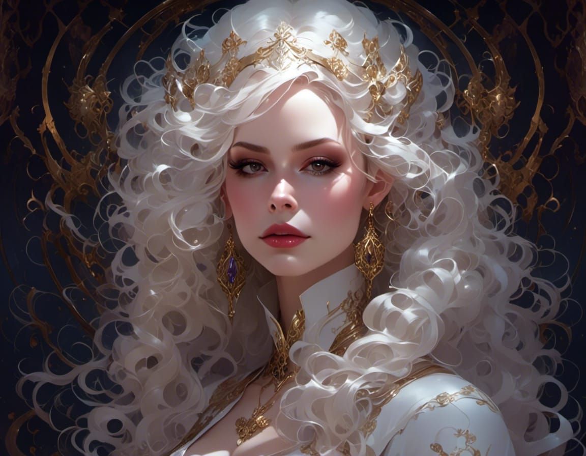 Rococo Lady in Leather and Lace Portrait