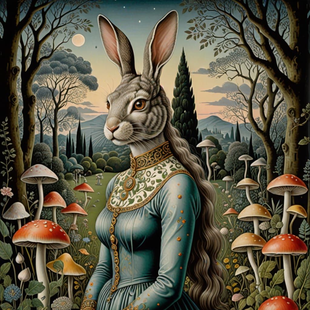 Surrealist Italian Beauty in Enchanted Garden