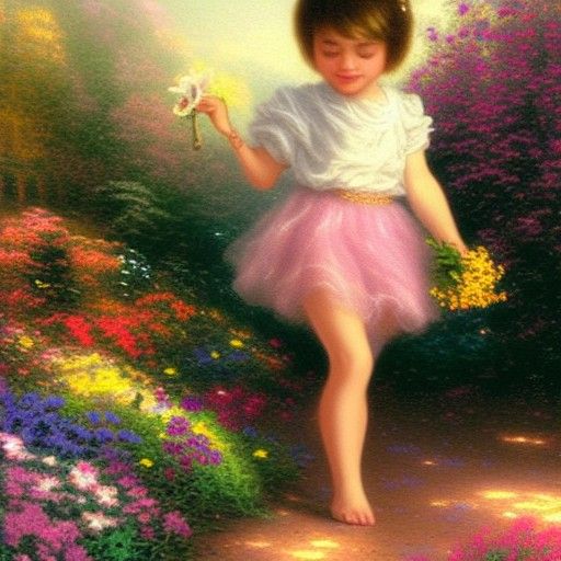 Boy in Skirt with Flowers: Ethereal Fantasy Art