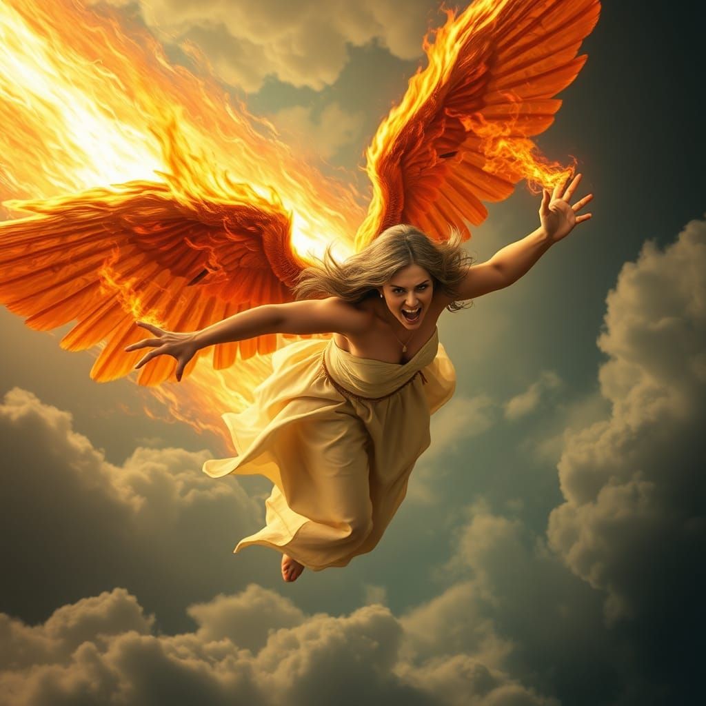 Fallen Angel Embraces Her Fiery Fate