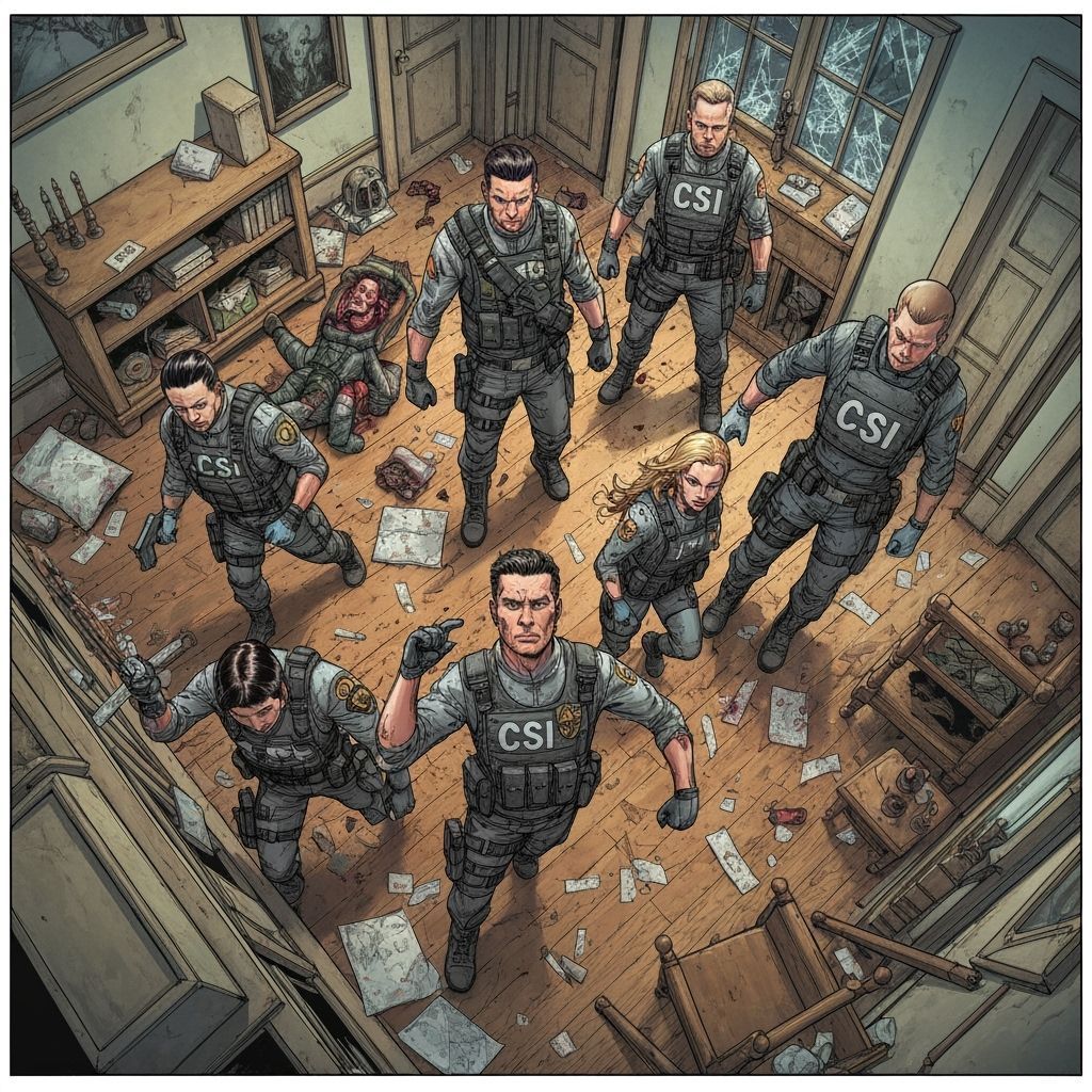CSI Team Investigates House of Horror in Comic Book Style