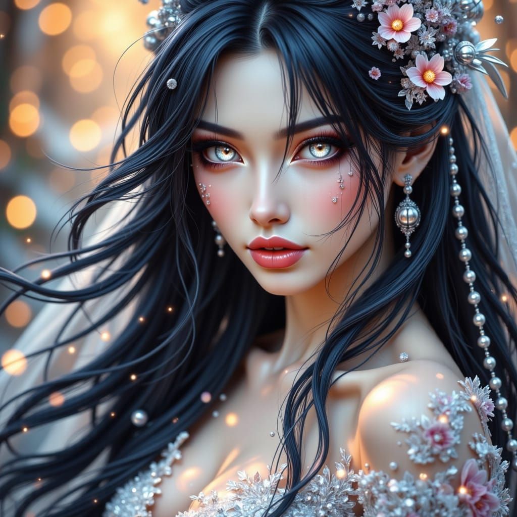 Hinata Hyuga in Hyperrealistic Anime-Mecha Fusion Style