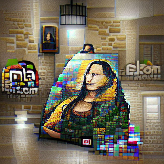 Pixel Art Mona Lisa in 8K 3D