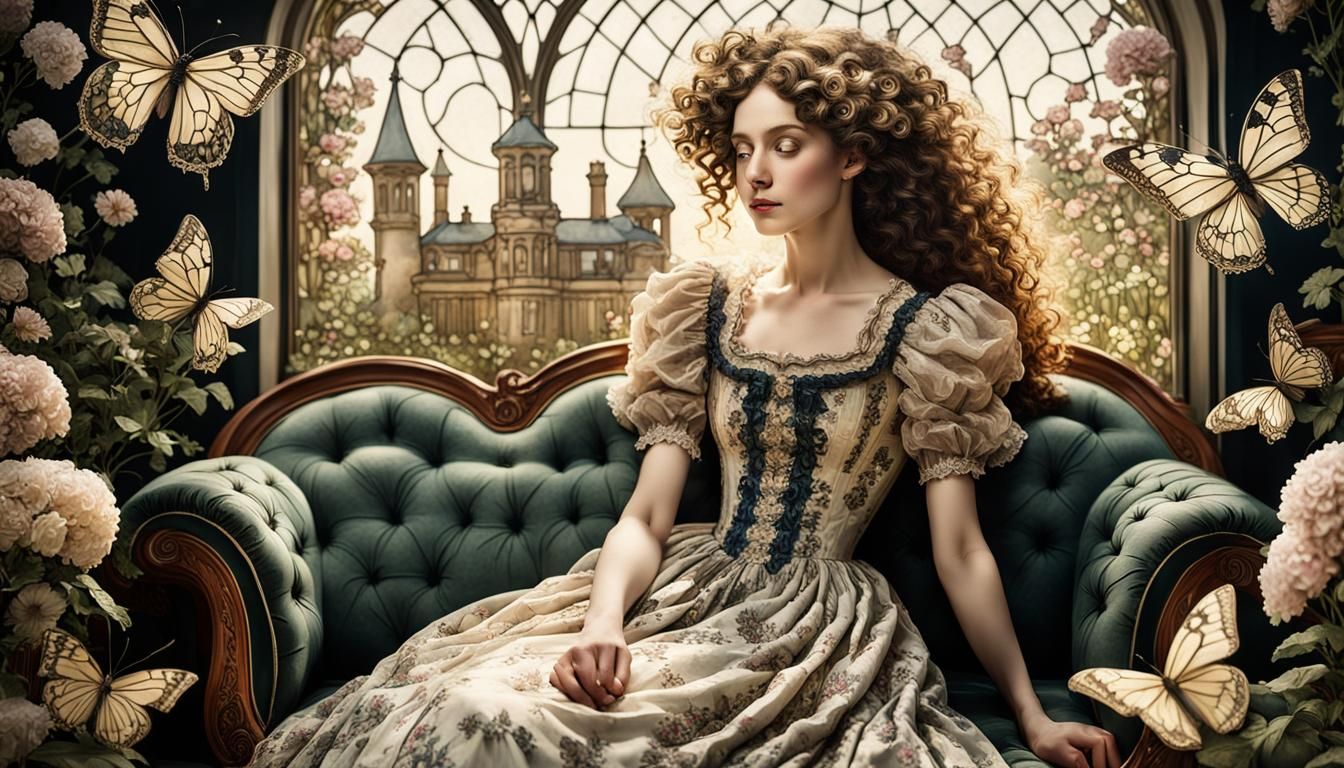 A vintage-inspired illustration featuring a woman