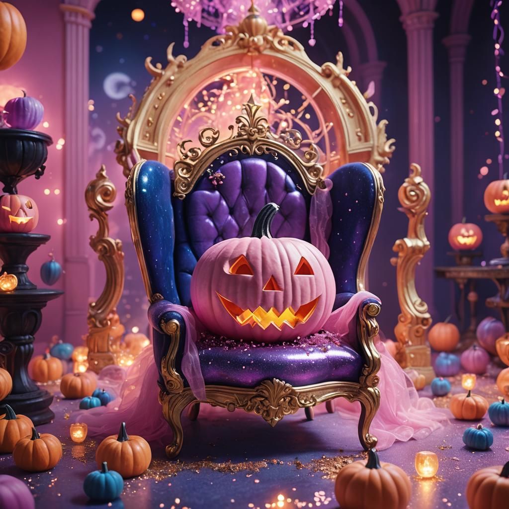 Pink Halloween Pumpkin in a Barbie World