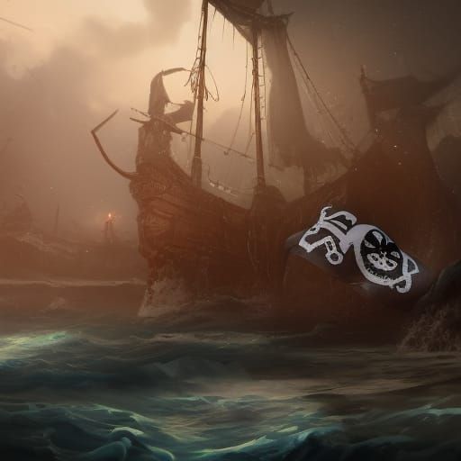 Siren Pirate Flag: Skull and Crossbones Art