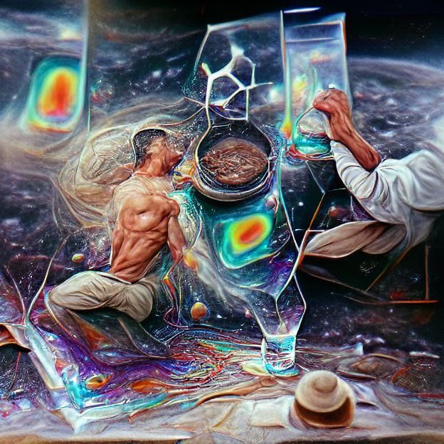Cosmic Science: Holographic Astral Illustration